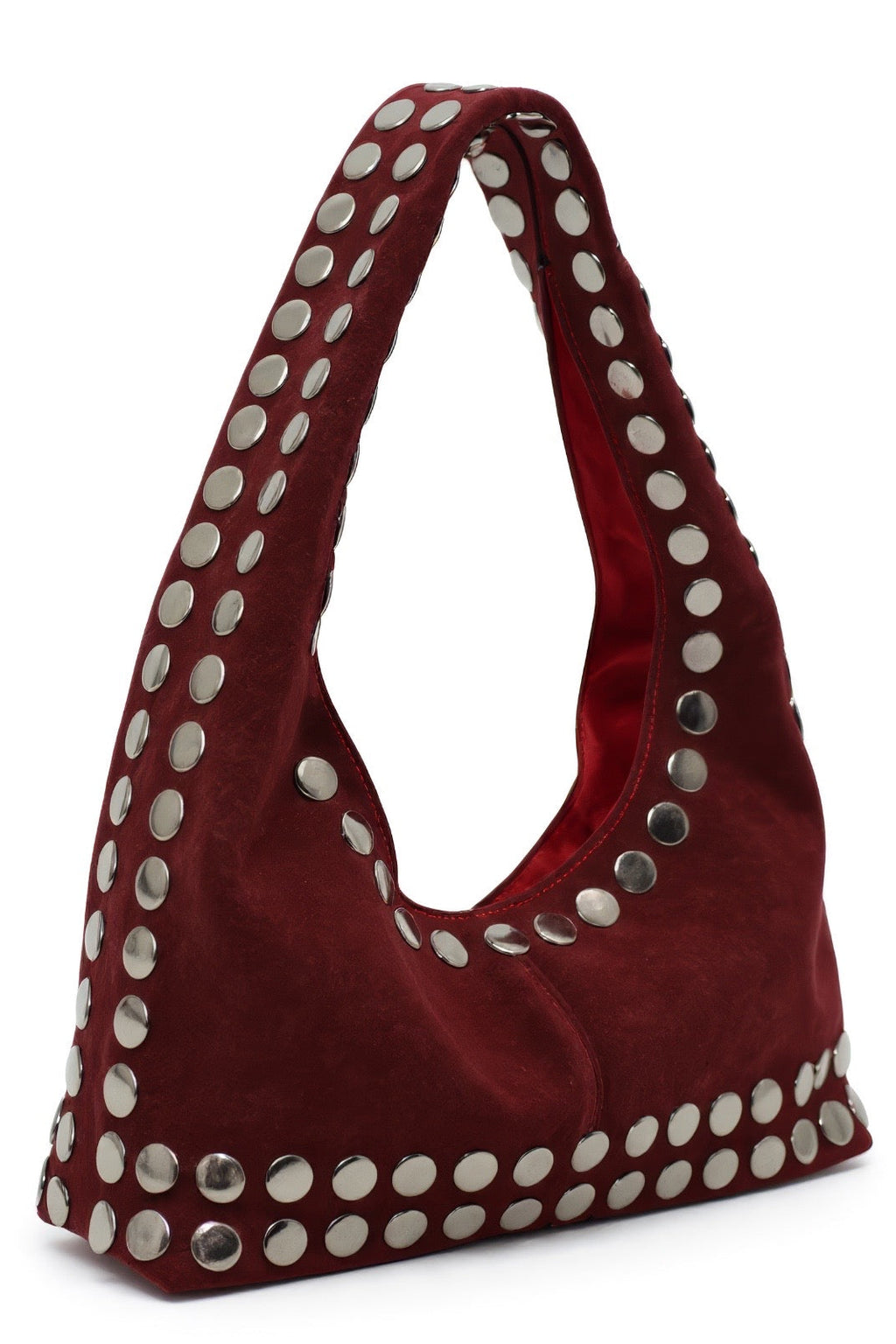 SMALL BORDEAUX SUEDE STUDS