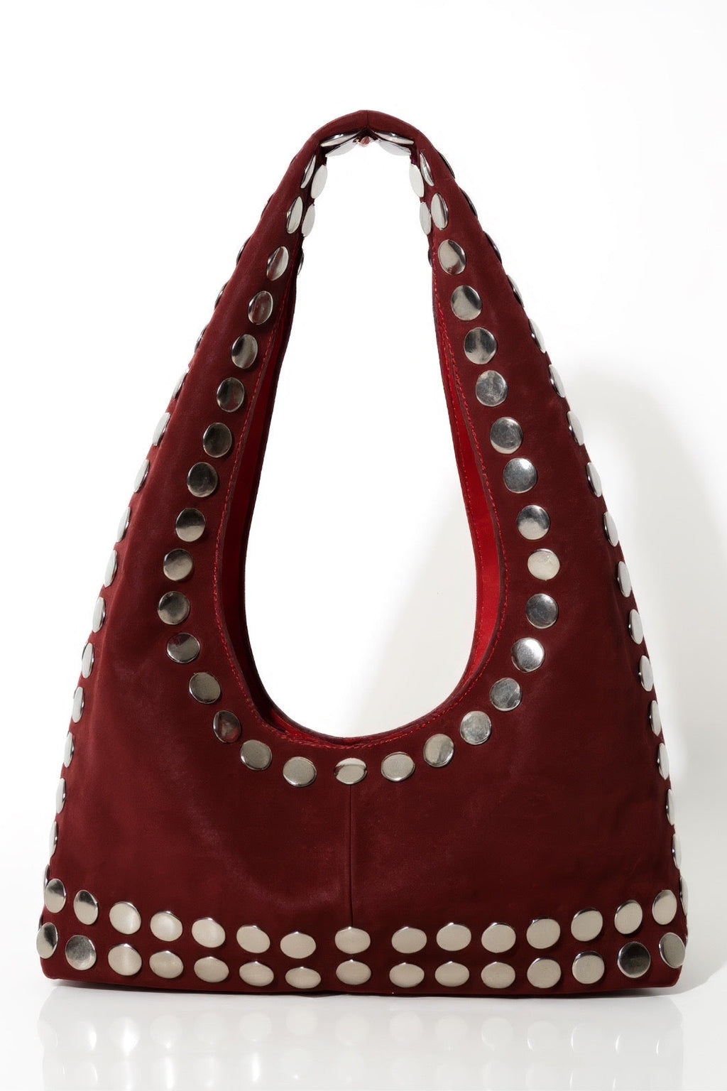 SMALL BORDEAUX SUEDE STUDS